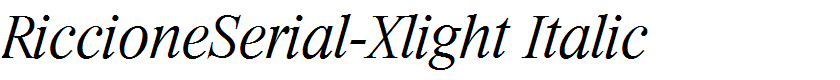 RiccioneSerial-Xlight Italic
